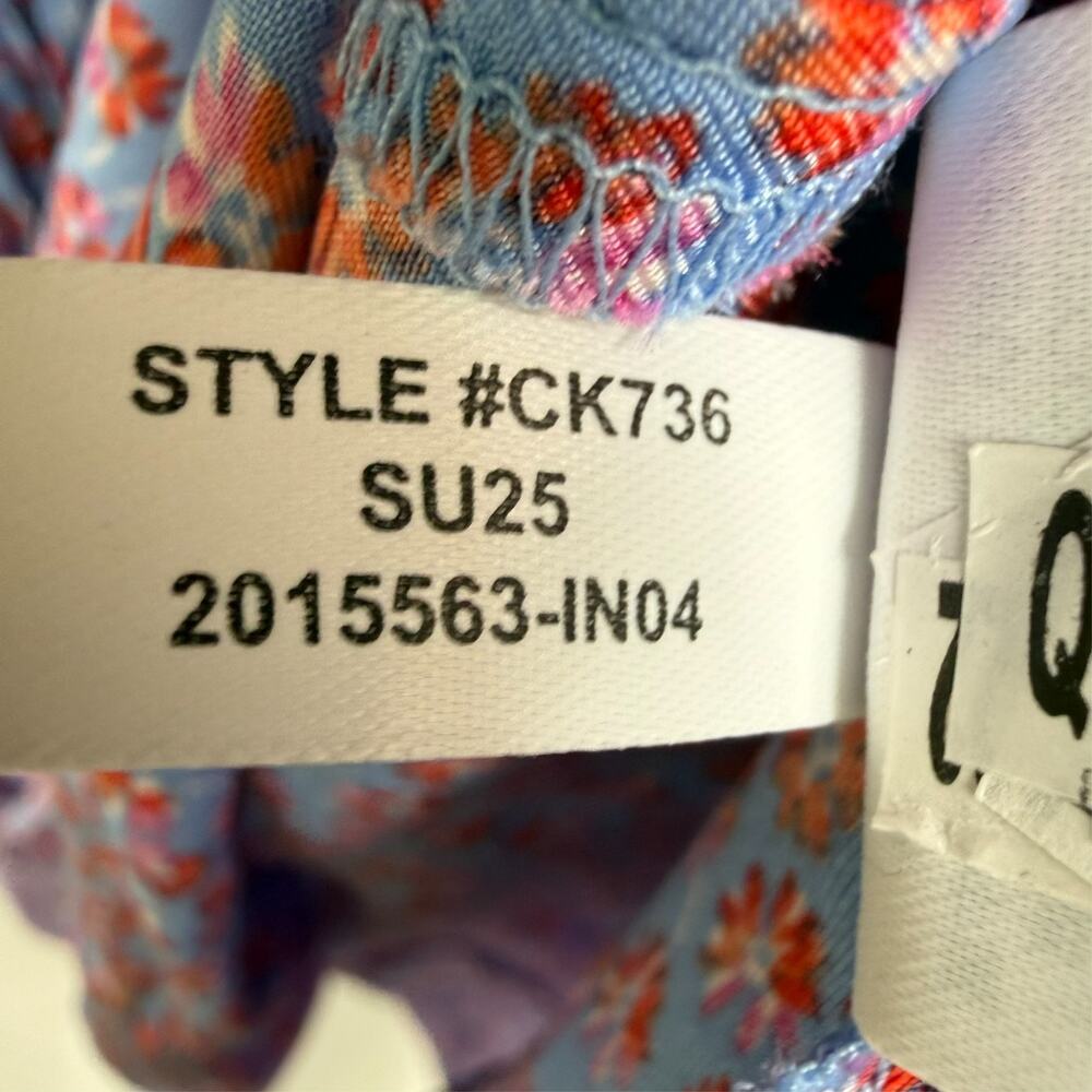 NWT J. Crew Smocked Midi Dress Womens Medium Blue Floral Summer Fields CK736 - Picture 11 of 11